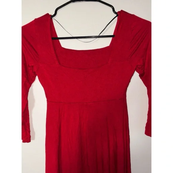 Soprano | 💋Vibrant Red Square Neck Line Long Sleeve Mini Dress - Picture 8 of 9
